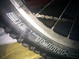 Mountain bike tyre repair